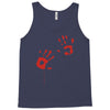 bloody hand print funny zombie kill undead blood horror killer Tank Top