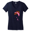 breast cancer girl power Women's V-Neck T-Shirt