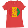 rasta lion head reggae dub step music dance Ladies Fitted T-Shirt