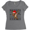 christmas reindeer dabbing Women's Triblend Scoop T-shirt