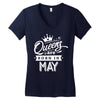 Queens Are Born In May Women's V-Neck T-Shirt