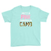 pretty in pink dangerous in camo funny Youth Tee