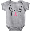 breast with pink ribbon Baby Bodysuit