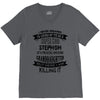 Super Cool Stepmom Of A Freaking Awesome Granddaughter V-Neck Tee