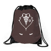 pixel tuxedo Drawstring Bags