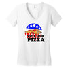 vote for pizza Women's V-Neck T-Shirt