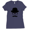 hat wayfarer glasses funny moustache hipster funny geek light tee shir Ladies Fitted T-Shirt