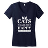 cats make me happy Women's V-Neck T-Shirt