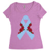 stomach cancer ribbon and rose Women's Triblend Scoop T-shirt