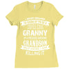 Super Cool Granny Of A Freaking Awesome Grandson Ladies Fitted T-Shirt