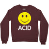 acid house smiley face 90's rave club hardcore party Crewneck Sweatshirt