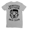 monsters outside fan club back Ladies Fitted T-Shirt