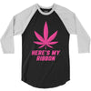 Support Breast Cancer Awareness With A Pink Cannabis Leaf 3/4 Sleeve Shirt