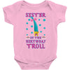 birthday troll sister Baby Bodysuit