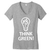 think green Women's V-Neck T-Shirt