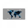 World Map Design License Plate