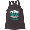 proud dad of a freaking awesome teacher. father's day gift for dad. Racerback Tank