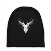 deer head vector white logo Baby Beanies