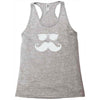hipster glasses and moustache Racerback Tank