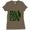 real men love cats, funny quote Ladies Fitted T-Shirt