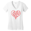 love heart outline valentine's day Women's V-Neck T-Shirt
