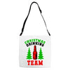 christmas drinking team Adjustable Strap Totes