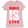 ball is life funny sports Ladies Fitted T-Shirt