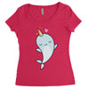 cute kawaii narwhals are cute Women's Triblend Scoop T-shirt