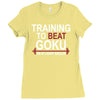 train insaiyan gym training to beat goku or krillin dbz dragon ball z Ladies Fitted T-Shirt