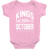 kings are born in october Baby Bodysuit