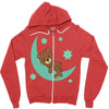 brown sleep Zipper Hoodie