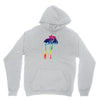 giraffe reaching up with its long neck to eat leaves off branches from Youth Hoodie
