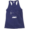 jaws chalk board movie licensed cotton blend adult Racerback Tank