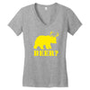 beer t shirt bear plus deer funny tee drinking college humor party shi Women's V-Neck T-Shirt