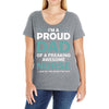 i'm a proud dad of freaking awesome nurse Ladies Curvy T-Shirt