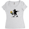 banksy flower Women's Triblend Scoop T-shirt