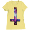 inverted galaxy cross funny  religion banter space fashion new Ladies Fitted T-Shirt