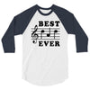 Best Dad Ever Funny Music Note 3/4 Sleeve Shirt