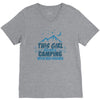 This Girl Loves Camping With Her Friends V-Neck Tee