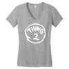 thing 1 and thing 2 red dr suess cat in a hat fancy fun Women's V-Neck T-Shirt