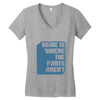 home is where the pants aren't Women's V-Neck T-Shirt