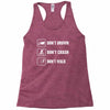 Don't drown crash walk Tee Swim Bike Run Triathle Racerback Tank