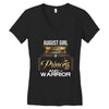 august girl is a perfect combination of princess and warrior Women's V-Neck T-Shirt