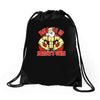 santa's gym Drawstring Bags