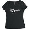 the damned band logo screen printed retro Women's Triblend Scoop T-shirt