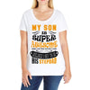 My Son Is Super Awesome His Stepdad Ladies Curvy T-Shirt