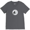 Dinosaur Riding A Bike To The Moon V-Neck Tee