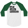 wifi, coffee, frenchies 3/4 Sleeve Shirt