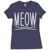 meow cute cat face Ladies Fitted T-Shirt