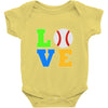 love baseball neon rhinestuds Baby Onesie